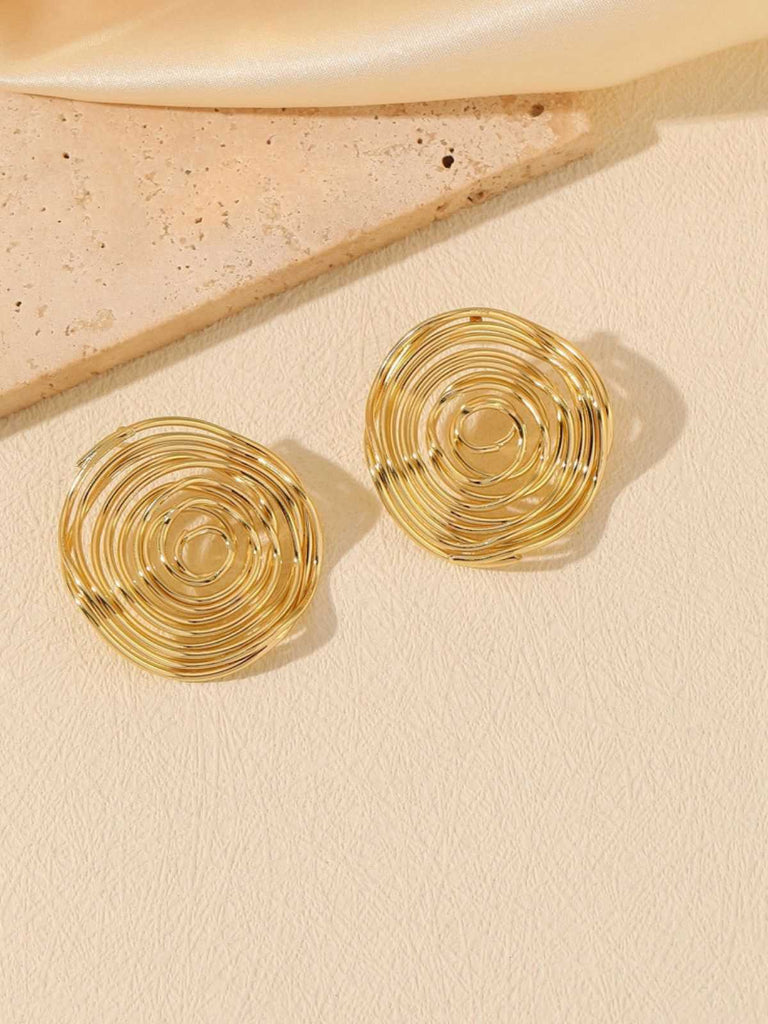 Boucles d'oreilles en alliage creux en spirale d'or