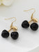 Boucles d'Oreilles Pendantes Vintage Cerises Noires 5