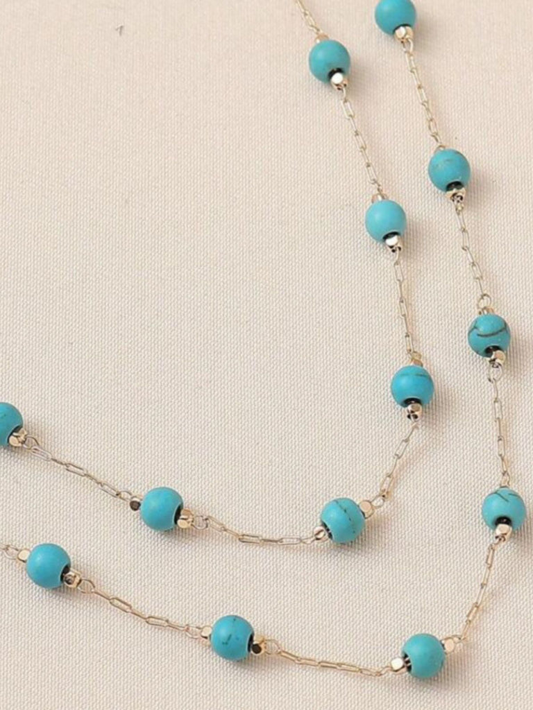 Collier Bohème Double Rang de Perles Turquoises 6