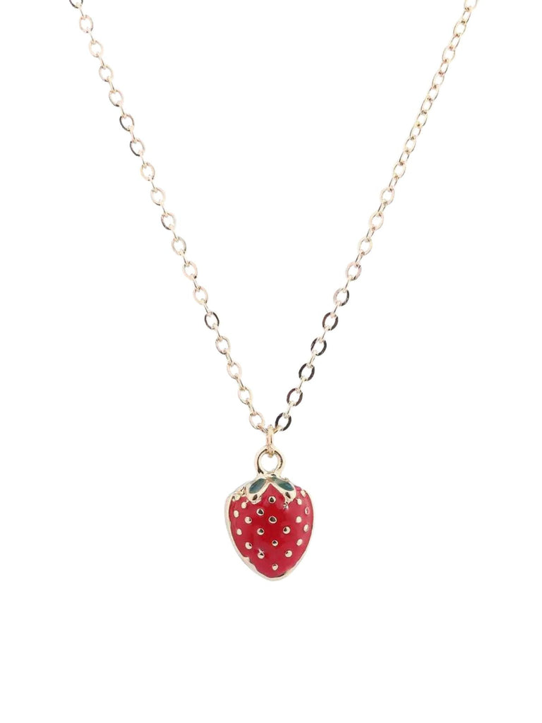 Collier Pendentif Fraise Mignon