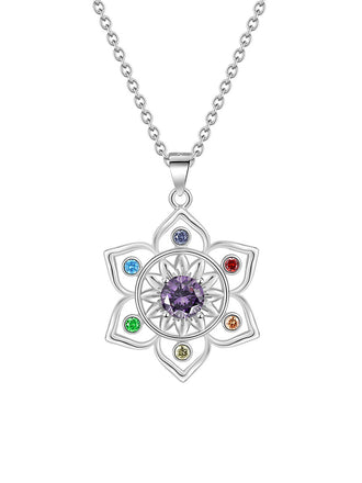 Accessoires Chakra Flower Pendentif avec Multicolore Crystals