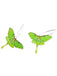 Boucles d'Oreilles Vintage Lune Papillon de Nuit Pendantes Vert