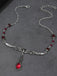 Collier gothique à pendentif chauve-souris et rubis rouge