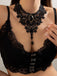 Collier ras-de-cou gothique victorien en dentelle avec pendentif en pierre