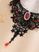 Collier ras-de-cou gothique victorien en dentelle avec pendentif en pierre