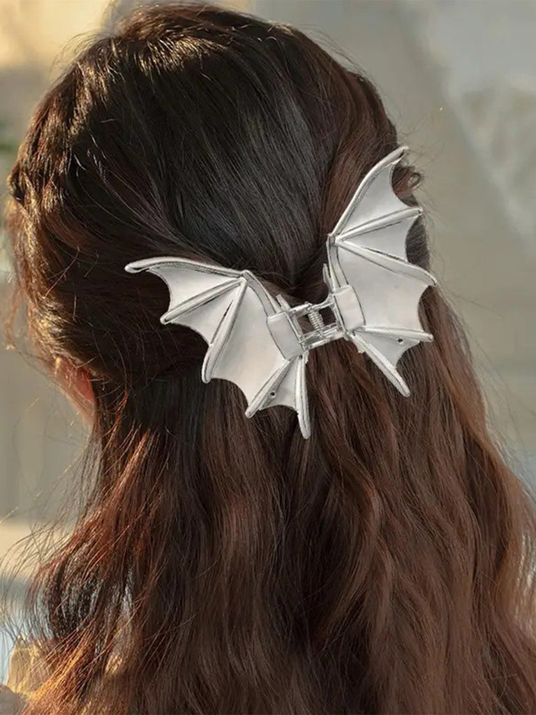 Pince à cheveux gothique vintage en forme d’ailes de chauve-souris métalliques