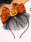 Bandeau orange d’Halloween en tulle avec citrouille