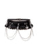 Ceinture harnais gothique noire à étoiles, chaînes, dentelle et volants