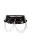 Ceinture gothique noire avec chaînes et pendentifs étoiles