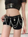 Ceinture harnais gothique noire à étoiles, chaînes, dentelle et volants