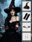 Ensemble d'accessoires de sorcière gothique crâne noir