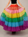Jupon arc-en-ciel en tulle étagé avec cerceau années 1950