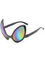 Lunettes de fête Space Age Alien à verres miroir arc-en-ciel
