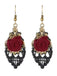Boucles d’oreilles pendantes gothiques à roses - 1