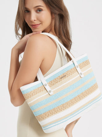 Sac fourre-tout rayé multicolore vintage