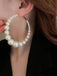 Boucles d'oreilles vintage à grand cerceau en perles
