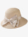 Chapeau Ruffia à large bord et nœud papillon vintage