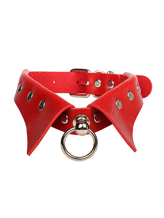 Collier ras du cou gothique en similicuir pour Halloween