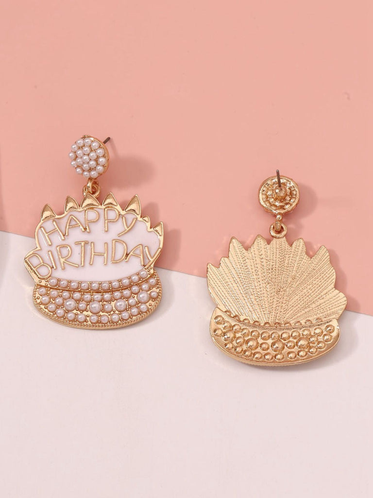 Boucles d'oreilles vintage en strass pour gâteau d'anniversaire