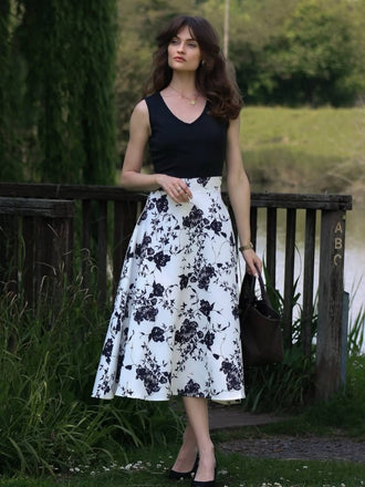 Robe Vintage Année 50 Trapèze Florale Soirée Cocktail Pin Up