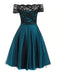 Robe de Noël Vintage Année 50 Dentelle Épaule Nue Soirée Cocktail Chic 2