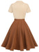 Robe boutonnée kaki style Blanche-Neige années 1950