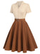 Robe boutonnée kaki style Blanche-Neige années 1950