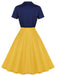 Robe boutonnée kaki verte style Blanche-Neige années 1950