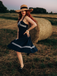 Robe Swing Vintage Année 50 À Col Licou Soirée Cocktail Chic