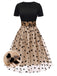 Robe Swing Vintage Année 50 Noire à Pois Cocktail Pin Up