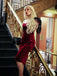Robe Crayon Vintagr Année 60 Bordeaux en Velours Soirée Cocktail