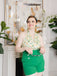 Combishort Vert Vintage Années 50 à Fleur avec Boutons Chic