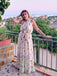 [Prévente] Robe maxi à licou et papillon fleurs Années 1950