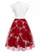[Prévente] Robe vintage patchwork papillon rouge des années 1950 Cocktail Chic