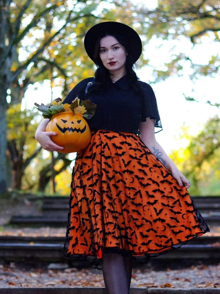 Robe et châle patchwork à bretelles d'Halloween des années 1950