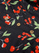 Robe bleu à col en V à fleurs des années 1940