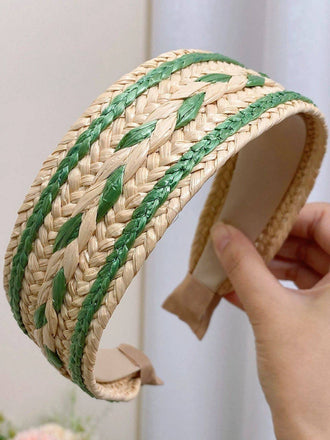 Bandeau tressé patchwork de couleurs bohèmes