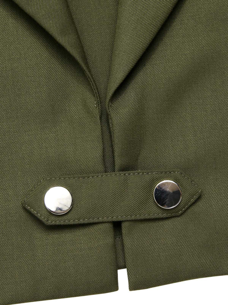 [Prévente] Cape courte unie à revers verte des années 1950