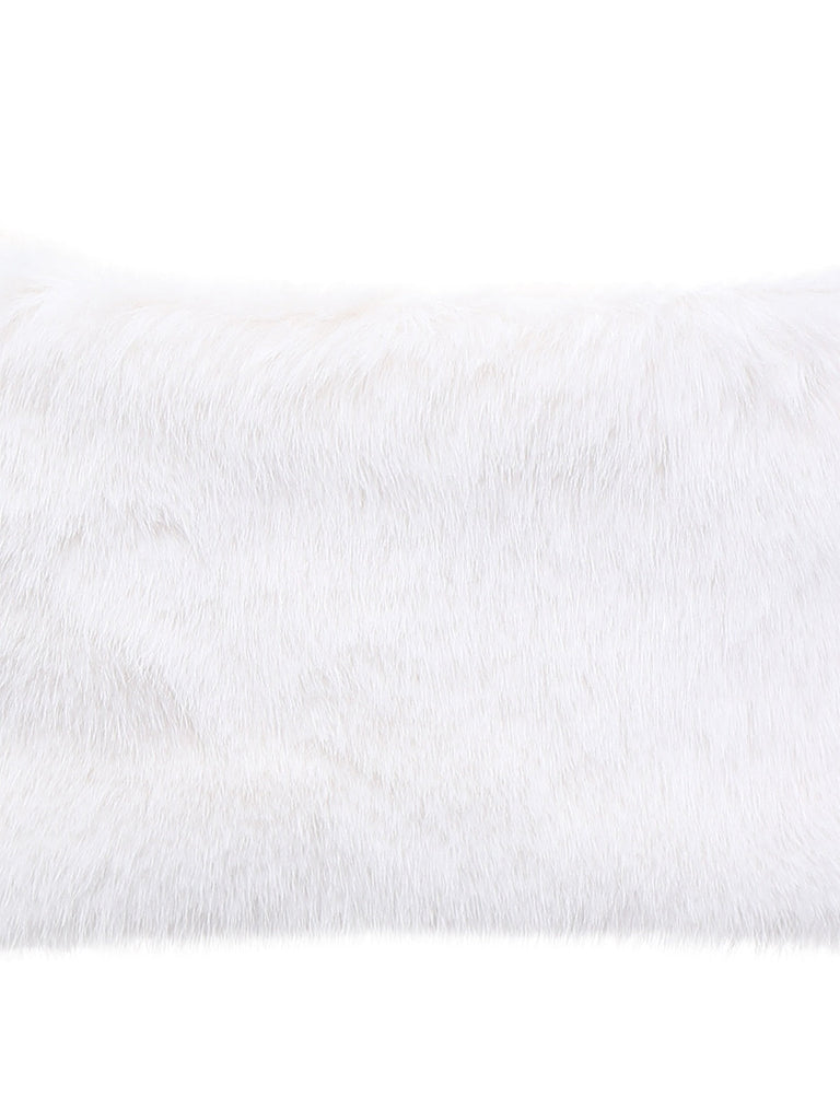 [Prévente] Cape à pompons en fausse fourrure blanche unie style années 1970