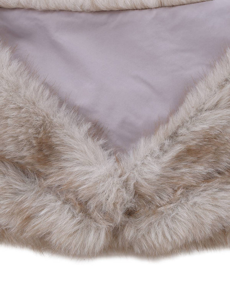 [Prévente] Châle en fausse fourrure col en V marron années 1920