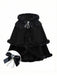 [Prévente] Cape à capuche style chat noire et fourrure synthétique des années 1960