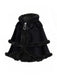 [Prévente] Cape à capuche style chat noire et fourrure synthétique des années 1960