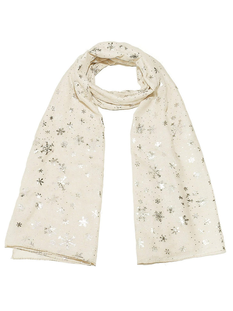 Écharpe de Noël transparente paillettes et flocons de neige