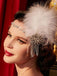 Parure Tête Fleurs Plumes Strass Gatsby Année 1920