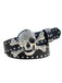 Accessoires Halloween Tête de Mort Rhinestone Studded Gothique Belt