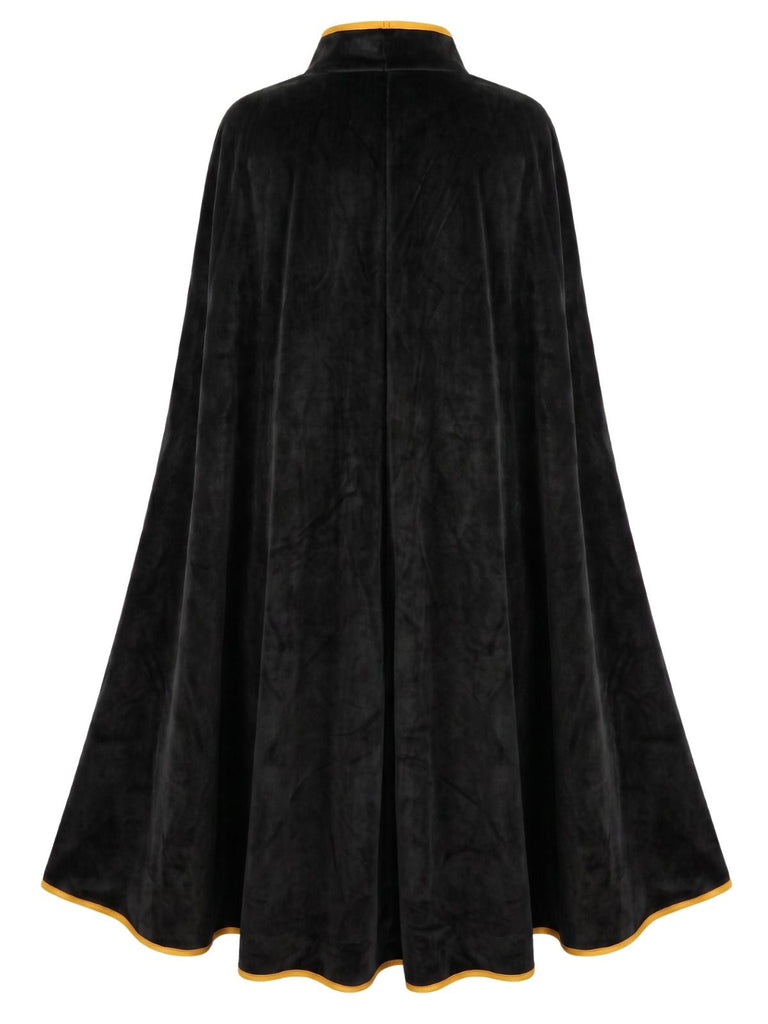 Cape royale en daim à bordure dorée pour Halloween années 1950