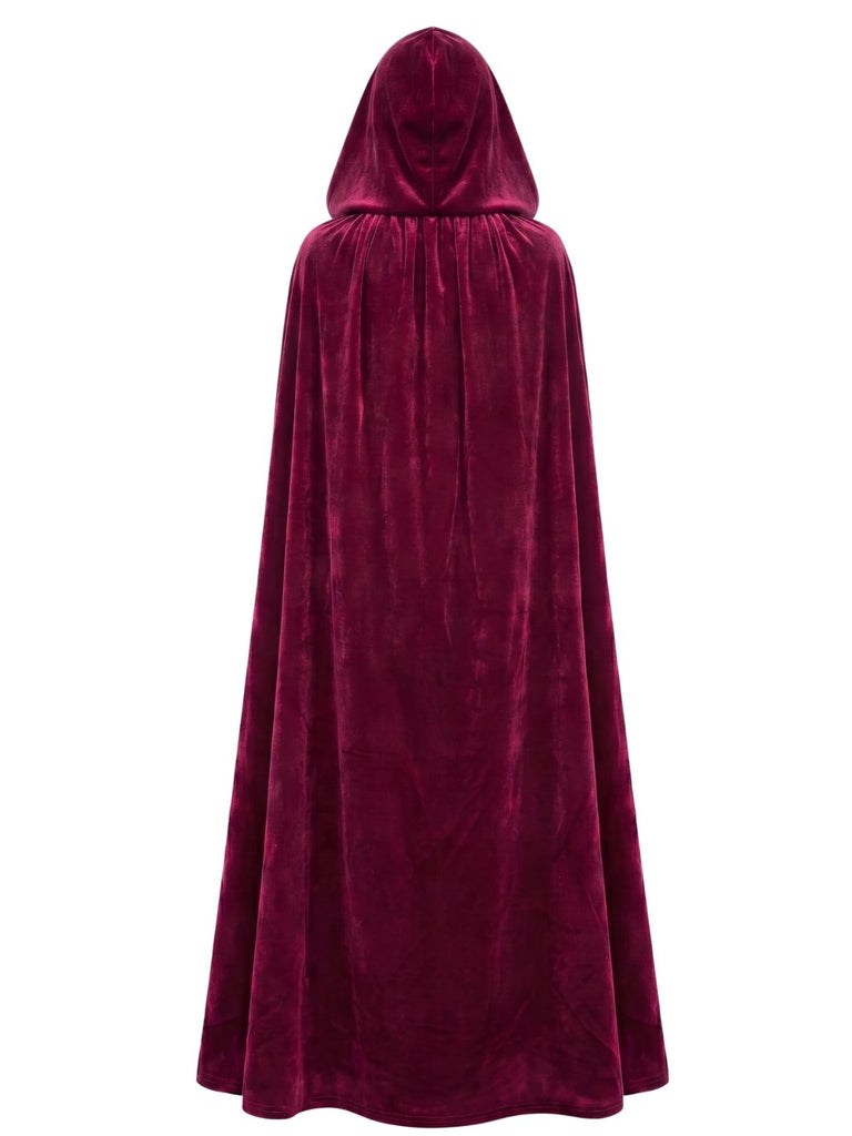 Cape en velours à capuche et ruban à nouer années 1950