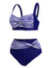 Maillot de bain à bretelles patchwork torsadé à rayures