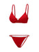 Ensemble bikini rouge à bretelles pailletées style années 60