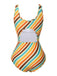 Maillot de bain une pièce à rayures diagonales des années 1960